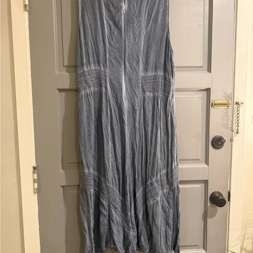 XCVI Boho Sleeveless Blue Maxi Dress SZ XL - Picture 4 of 5